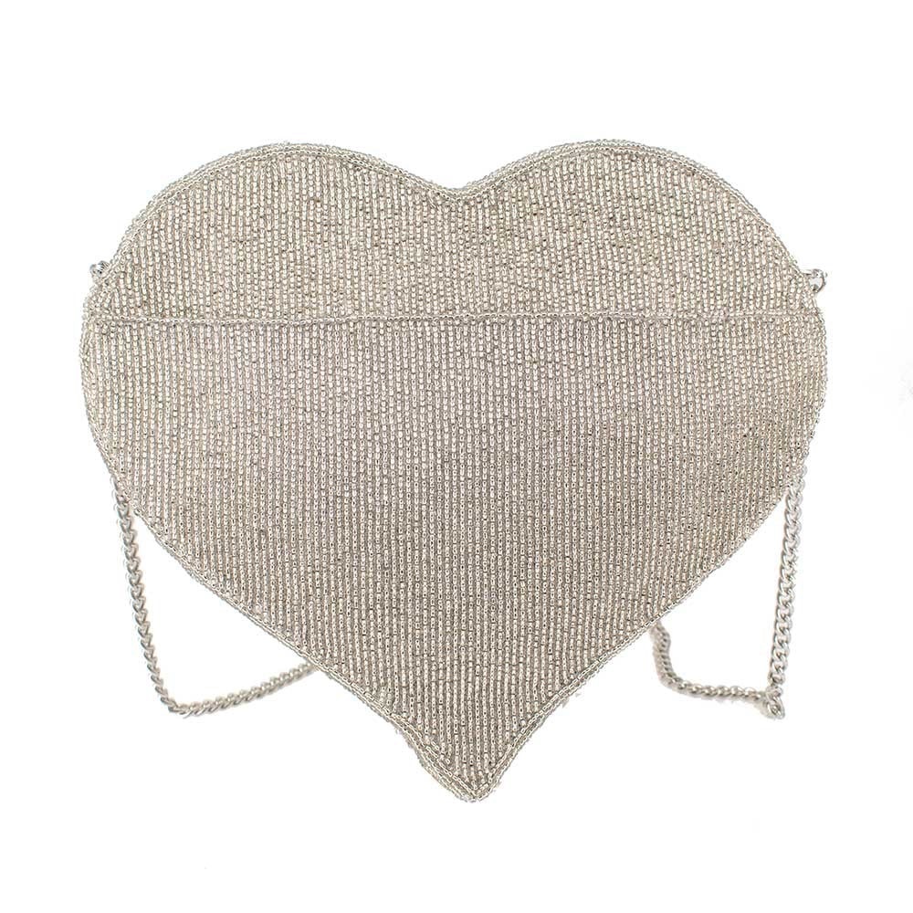 Mary Frances Gold Beaded Heart Clutch - Picture 3 of 8
